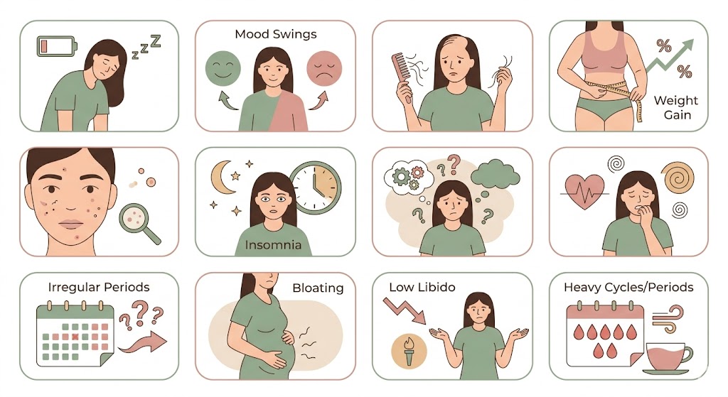 O que é desequilíbrio hormonal feminino e como identificar os sinais
